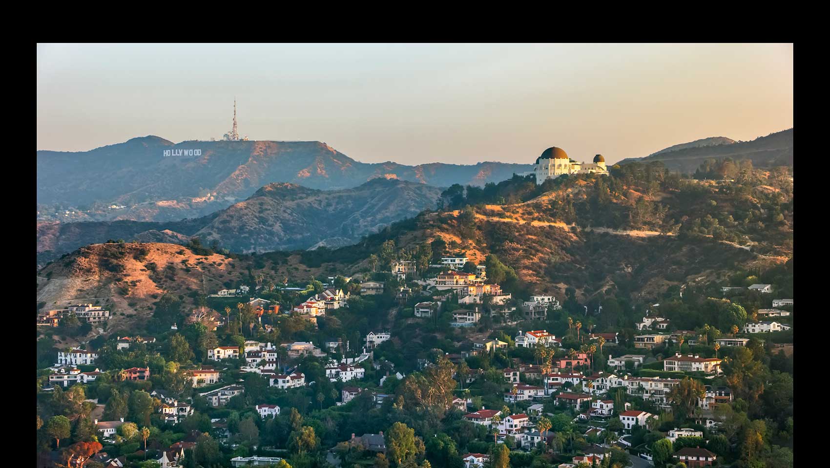 Hollywood Hills with Hollywood sign in the background