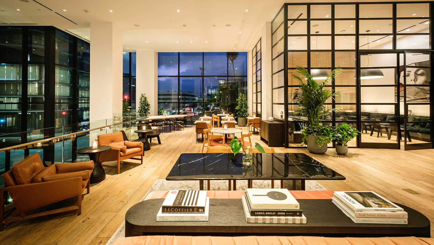The Everly lobby with seating and natural light