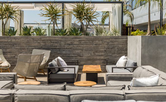 rooftop lounge sitting area
